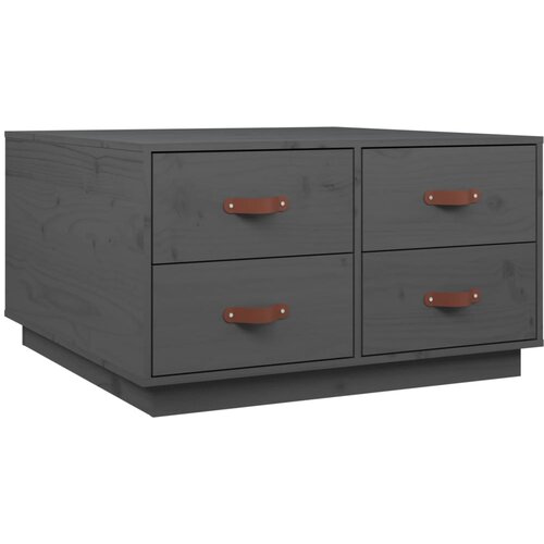 Maison Chic Klubska mizica - kavna mizica - Nizka mizica siva 80x80x45 cm trdna borovina, (21752979) Slike