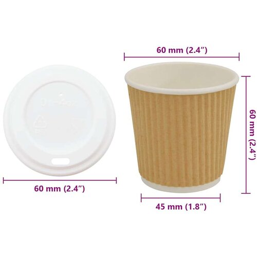 vidaXL papirnate šalice za kavu s poklopcem 1000 kom 4 oz 100 ml Cene