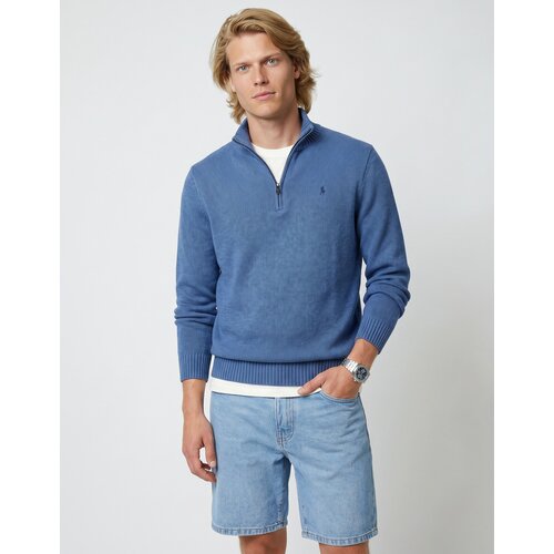 Polo Ralph Lauren Puloverji PULL DEMI ZIP EN COTON Modra Slike