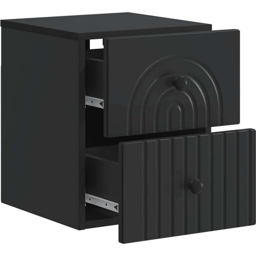  Noćni ormarić za montažu na zid 2 pcs Crna 33 x 34 5 x 40 cm Slike
