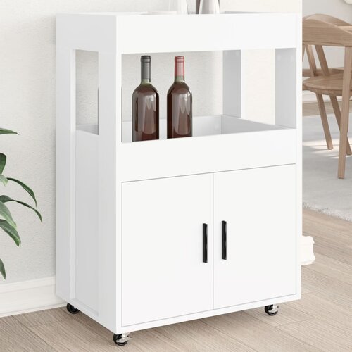 vidaXL Barska kolica bijela 60 x 39,5 x 89 cm od konstruiranog drva Cijene