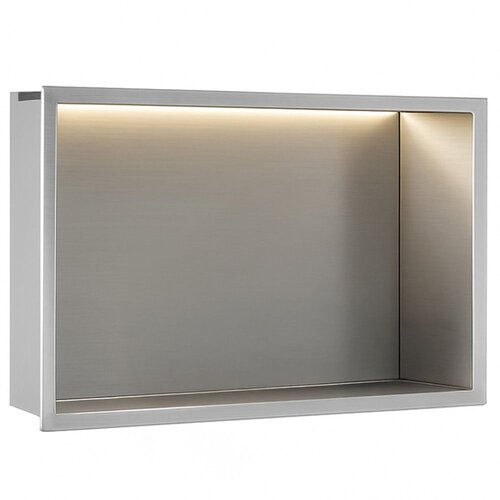 Rea VGRAJENA KOPALNI&amp;Scaron;KA POLICA LED 30x45 steel brush Slike