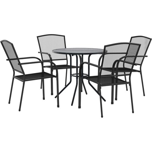 Maison Chic Vrtni stoli - Stol za vrt 5 kosov antracit pra&amp;scaron;no barvano jeklo JS1683, (21878161) Slike