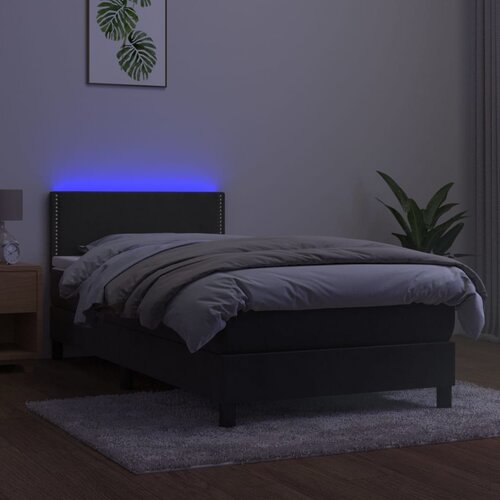  box spring s madracem LED tamnosivi 90x190 cm bar&amp;scaron;un Slike