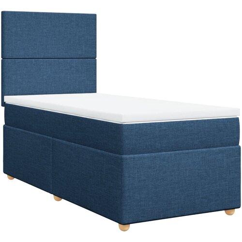 vidaXL Box spring postelja z vzmetnico modra 90x190 cm blago, (21290933) Cene