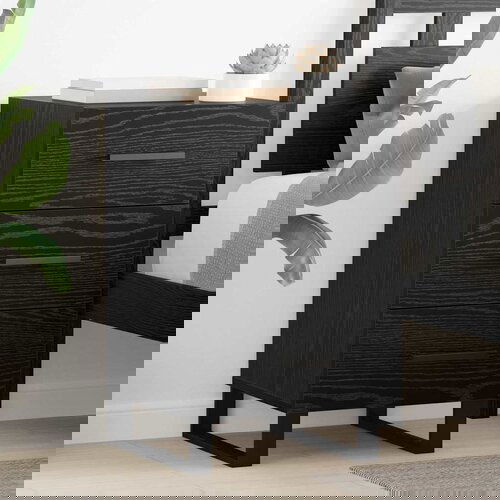 vidaXL Nočna omarica Črna Orehovina 40 x 40 x 66 cm Konstruiran les Cene