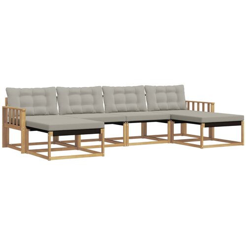 vidaXL Zunanja garnitura za sedenje 6 pcs Bela in svetlo siva, (5000279893) Cene