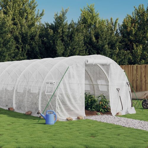  Rastlinjak z jeklenim okvirjem bel 18 m² 6x3x2 m Cene