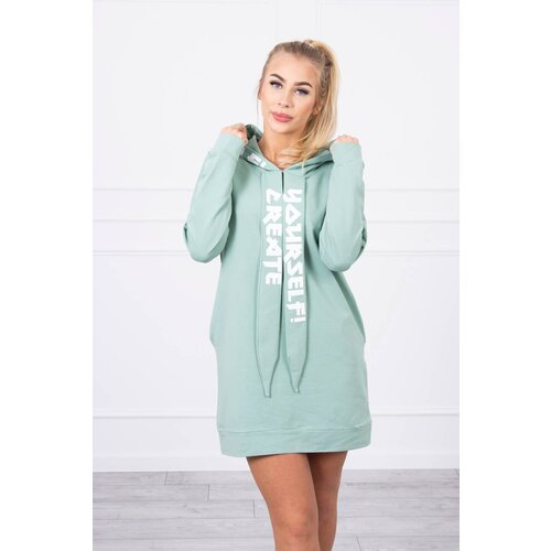 Kesi Oversize dark mint hooded dress Slike