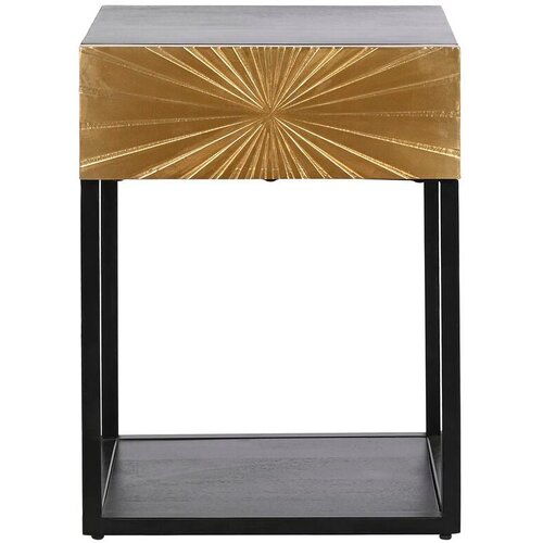  Noćni ormarić DKD Home Decor zlatan 35 x 40 x 55 cm Crna Metal Drvo Slike