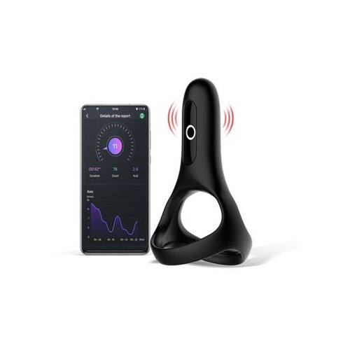 Magic Motion Vibracijski obroček Rise APP črn Cene