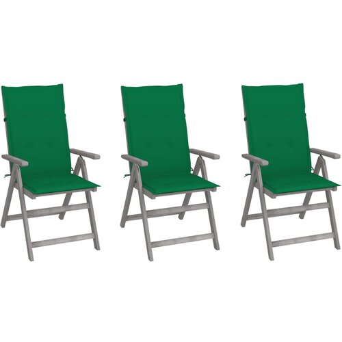 3 Nagibne vrtne stolice s jastucima kom masivno bagremovo drvo Cene