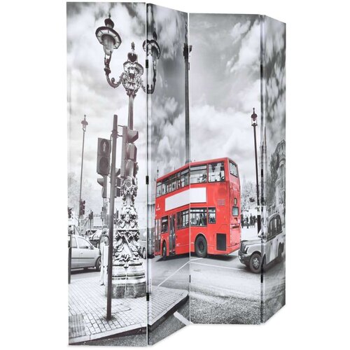 vidaXL Zložljiv paravan 160x170 cm londonski avtobus črn in bel Cene