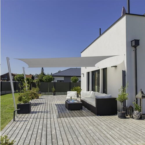 Windhager Za&amp;scaron;tita od sunca, jedro Capri (D x &amp;Scaron;: 4 x 5 m, Sive boje, Pravokutno) Slike