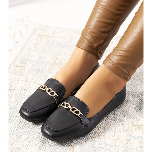 Gemre Black square-toed moccasins Milder Cene