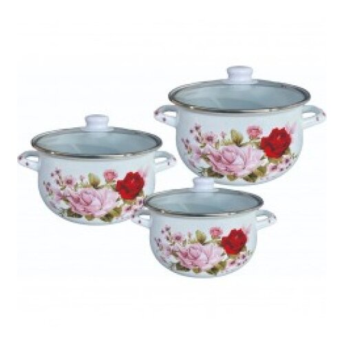 ROSBERG r54518e3g 18/20/22cm &amp;scaron;erpa set bela sa cvećem ( 006889 ) Slike