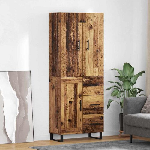 vidaXL Highboard s ladicama 2 pcs Staro drvo Inženjerska drva i staklo Cene