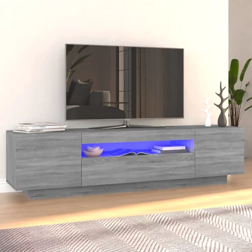 vidaXL TV omarica z LED lučkami siva sonoma 160x35x40 cm