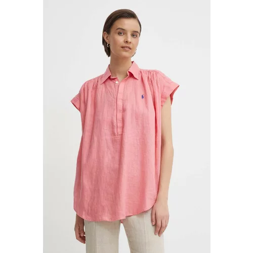 Polo Ralph Lauren Lanena bluza boja: ružičasta, bez uzorka, 211935131