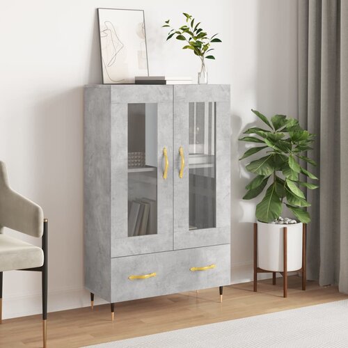 vidaXL Visoka omara betonsko siva 69,5x31x115 cm inženirski les Cene