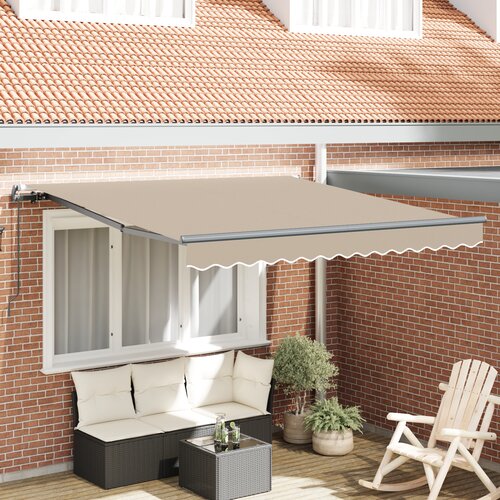 VidaXL Ručno Uvlačiva Tenda Bež 350x250 cm, Zamjensko Platno za Tendu za okvir 3.5x2.5 m Bež Slike