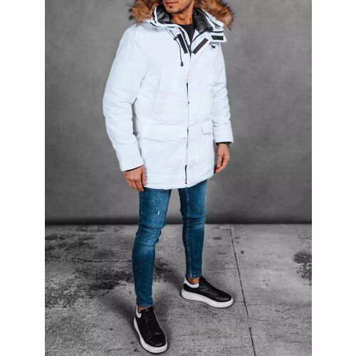 DStreet Men&amp;#039;s Winter Hooded Jacket, White Slike