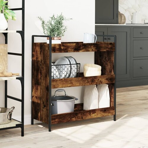  Kuhinjska kolica boja hrasta 70 x 30 x 82 cm konstruirano drvo Slike