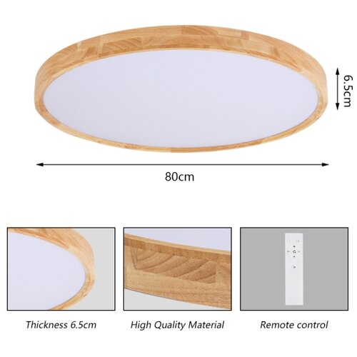  Brilagi - LED prigu&amp;scaron;iva svetiljka WOODROUND LED/70W/230V 3000-6000K &amp;Oslash; 80 cm + daljinski upravljač Slike