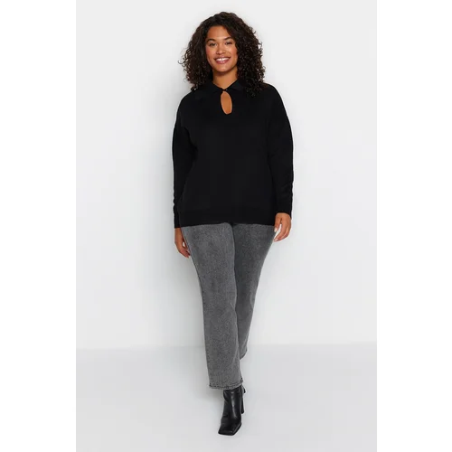 Trendyol Curve Plus Size Sweater - Black - Relaxed fit