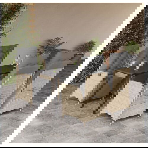 vidaXL 5-dijelni vrtni blagovaonski set od poliratana s jastucima bež Cijene