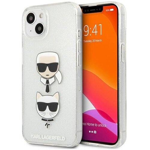 Karl Lagerfeld OVITEK Z BLEŠČICAMI KARL'S & CHOUPETTE ZA IPHONE 13 MINI SREBRN, (21897227) Cene