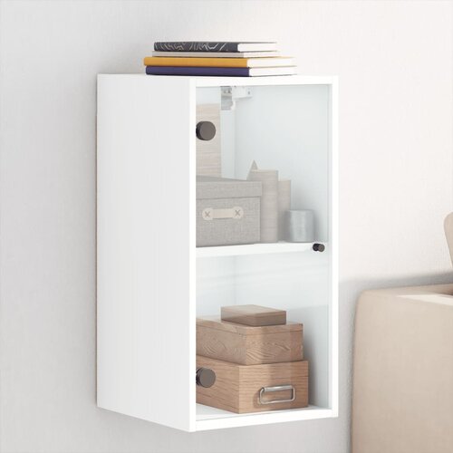 vidaXL Stenska omarica s steklenimi vrati bela 35x37x68,5 cm Cene