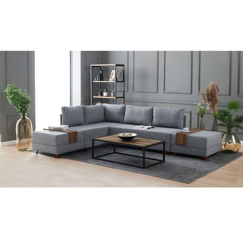 Atelier Del Sofa Fly Left ugaona garnitura na razvlačenje 210 × 280 cm, siva Cene