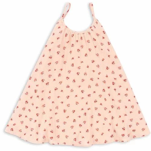 Konges Sløjd Dječja pamučna haljina boja: ružičasta, mini, širi se prema dolje