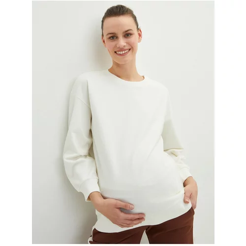 LC Waikiki Crew Neck Plain Long Sleeve Cotton Maternity Sweatshirt