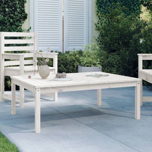  Vrtni stol bijeli 121x82,5x45 cm od masivne borovine Slike
