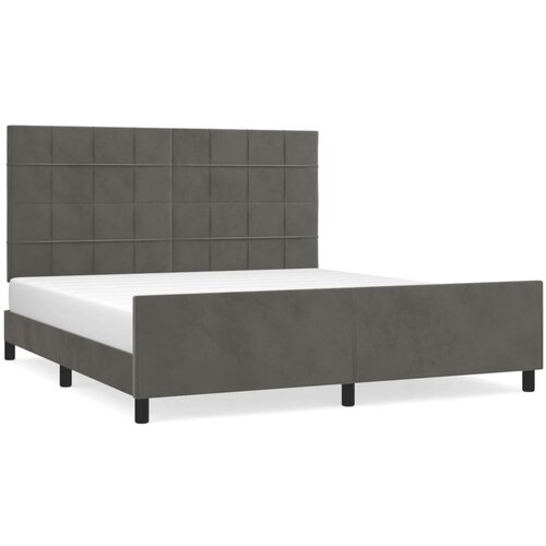 Maison Chic Posteljni Okvir - Dvoposteljna postelja brez vzmetnice temno siv 160x200 cm žamet, (22082155) Slike
