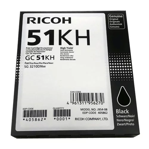 Gel kartuša Ricoh GC51BK (405862) črna/black - original