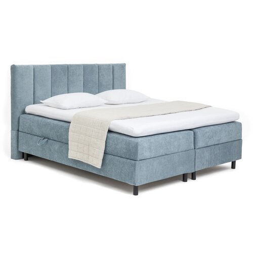 Bonami Selection Modra boxspring postelja s prostorom za shranjevanje 160x200 cm Elva Bold Line – Cene