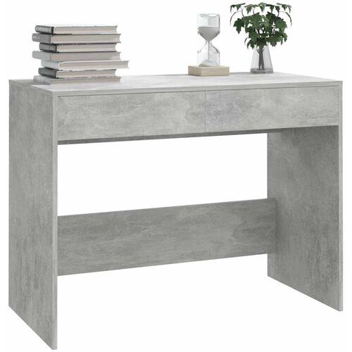  Radni stol boja betona 101 x 50 x 76,5 cm od konstruiranog drva Slike