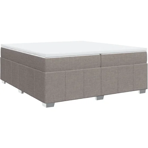 vidaXL Box spring postelja z vzmetnico taupe 200x200 cm blago, (21305223)