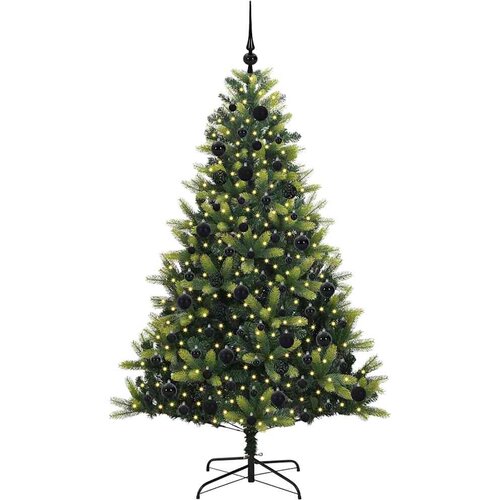 Umjetno božićno drvce s nogom Zelena 180 cm PVC i metal Slike