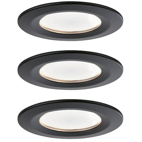 PAULMANN Set okruglih ugradbenih LED svjetiljki Nova (Crna, 6,5 W, Promjer: 78 mm, 3 Kom.) Slike