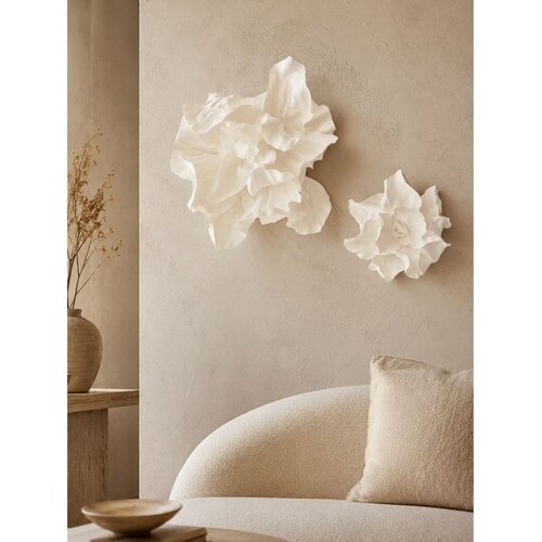 Wallxpert set 3D zidnih ukrasa cvet od EVA pene DM0012, 2 kom, beli Cene