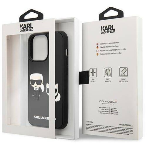 Karl Lagerfeld KLHCP14L3DRKCK za iphone 14 pro črna trda za&amp;scaron;čita - full bodies 3D Slike