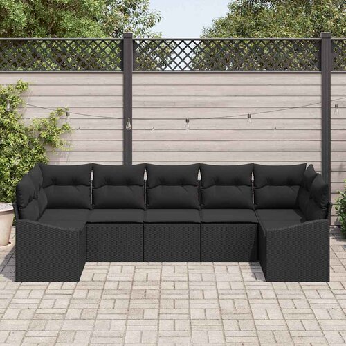  Set sofe 7 kom. Crna poliratan 289 x 123,5 x 85 cm Slike