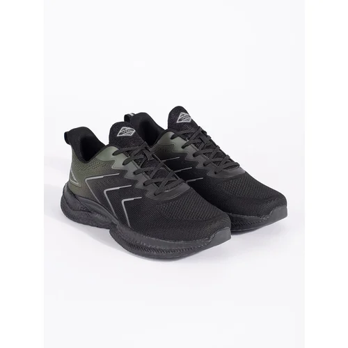 VICO Black and green lightweight lace-up trainers