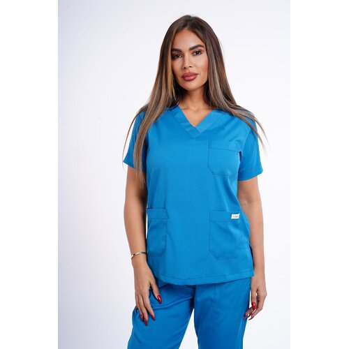 Pureboks Ženski gornji deo medicinske uniforme, Svetloplavi Slike