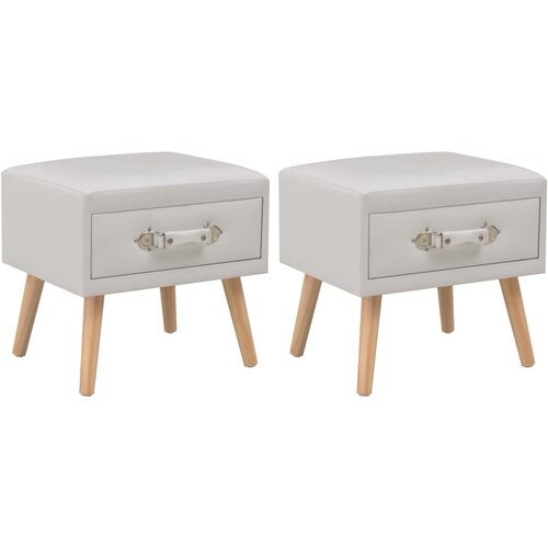 VidaXL Nočne omarice 2 kosa umetno usnje 40x35x40 cm bele, (20732623) Slike