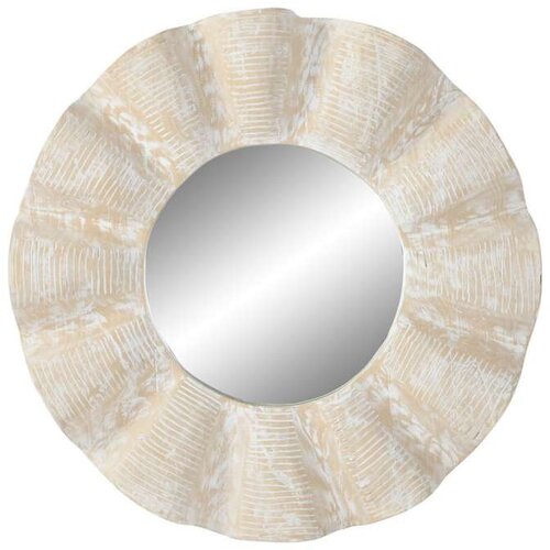  Zidno ogledalo Home ESPRIT Bijela Decapé rezbareno 76 x 7 x 76 cm Cijene